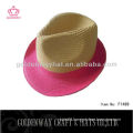 fashion pink straw fedora hat for ladies paper hats cheap new supply